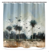Coastal Cliff Sunrise Shower Curtain