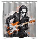 Autumn Whisper Minimalist Abstract Shower Curtain showcasing elegant fall-inspired design.