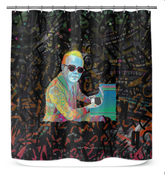 Lily Lane Shower Curtain displayed in a modern bathroom setting, showcasing its elegant floral design.