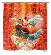 Surfing Escape Shower Curtain - Beyond T-shirts