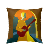 SurArt 81 Outdoor Pillow displayed on patio seating, highlighting its elegant design and suitability for outdoor environments.