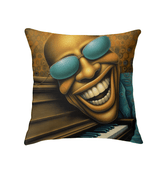 Radiant Reflections IV luxurious indoor pillow on a cozy sofa.