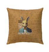 Jazz rabbit musician themed outdoor pillow.