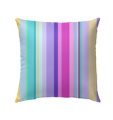 Sunset Serenade outdoor pillow featuring vibrant sunset colors for patio decor.