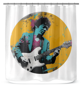 Cosmic Silver Minimalist Abstract Shower Curtain - Modern Bathroom Décor.