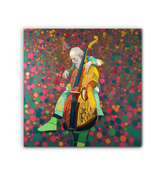 Cosmos Celebration wrapped canvas depicting vibrant galaxy.