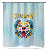 Enchanted Waterfall Bliss Shower Curtain hanging in a modern bathroom.