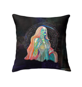 Garden Whimsy Indoor Pillow featuring vibrant floral design on a soft fabric.