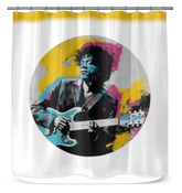 Crimson Whisper Minimalist Abstract Shower Curtain - artistic bathroom decor.