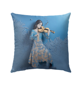 Outdoor pillow with Mystic Moon Phases design.