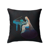 Close-up of Dreamy Blossoms Indoor Pillow with vibrant floral patterns