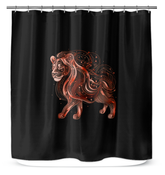 Majestic Lion Sunset Silhouette Shower Curtain