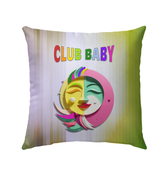 Enchanted Rose Garden Outdoor Pillow on patio chair