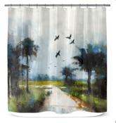 Sunset Over the Ocean Shower Curtain