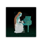 Close-up view of Daisy Dreams canvas showcasing vibrant daisy artwork.