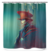 Vintage Charm Shower Curtain in Bathroom Setting