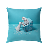 Elegant Sakur Blossom Serenity design on outdoor pillow.