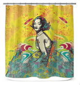 Surfing 1 49 Shower Curtain adding a splash of surf culture to a bathroom, with its eye-catching design for an invigorating shower experience.