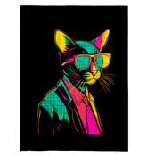 Moonlit Cat Silhouettes Sherpa Blanket - Beyond T-shirts