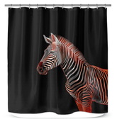 EdgZebra Stripes and Tropical Flora Curtain