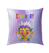 Prince Charming’s Castle Outdoor Pillow on a patio