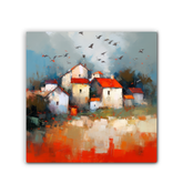 Tranquil Sunset Landscape Wrapped Canvas