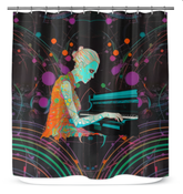 Daisy Dream shower curtain with vibrant floral design for a fresh bathroom look.
