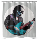 Rustic Charms Shower Curtain with Minimalist Abstract Design.