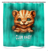 Fantasy-inspired shower curtain featuring mystical eyes amidst ethereal designs.