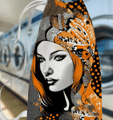 Colorful painted design on a durable laundry bag