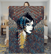 Close-up of the Pen and Ink Perfection Sherpa Blanket texture.