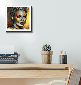 Pen and paper themed wrapped canvas art piece.