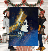 Pencil Perfection III Sherpa Blanket in use - cozy and warm.