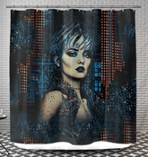 Pencil Perfection Shower Curtain in Bathroom Setting.