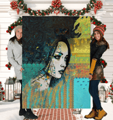 Close-up of the Pencil Play Sherpa Blanket texture, showcasing its softness and warmth.