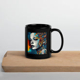 Pencil Progression Black Glossy Mug Front View