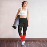 Woman wearing playful patterned dance yoga leggings