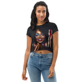 Proud To Be American All-Over Print Crop Tee - Beyond T-shirts