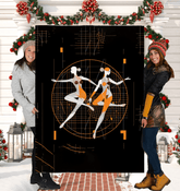 Rhythmic Feminine Dance Flair Sherpa Blanket draped over couch