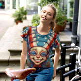 Sapphire Serenade All-Over Print Crop Tee - Beyond T-shirts