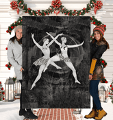 Elegant sherpa blanket with sensual dance attire design for women, perfect for cozy evenings.