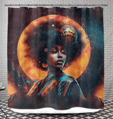 Sketch Savvy Shower Curtain with abstract design for modern bathrooms.