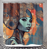 Sketching Serenity shower curtain with tranquil design for modern bathrooms.