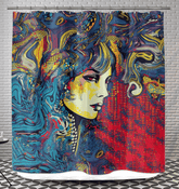 Sketching Style Shower Curtain featuring elegant line art.