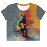 Strumming Sensation All-Over Print Crop Tee - Beyond T-shirts