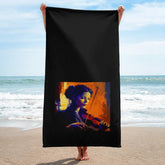 Luxurious SurArt 79 Towel displayed on a marble bathroom counter, highlighting its plushness and premium quality.