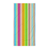 Luxurious Zen Garden Stripe Bath Towel displayed in a serene bathroom setting.