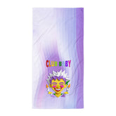 Close-up of the soft texture of the Fairy Tale Castle premium bath towel.