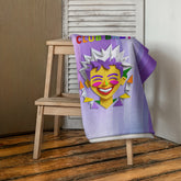 Premium Fairy Tale Castle bath towel displayed in a bathroom setting.