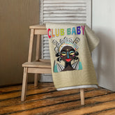 Close-up of Fairy Garden Premium Bath Towel with floral pattern